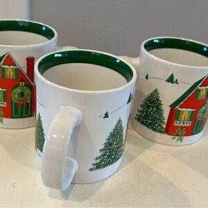 Set of 3 vintage 1985 Christmas mugs by Himark Japan
